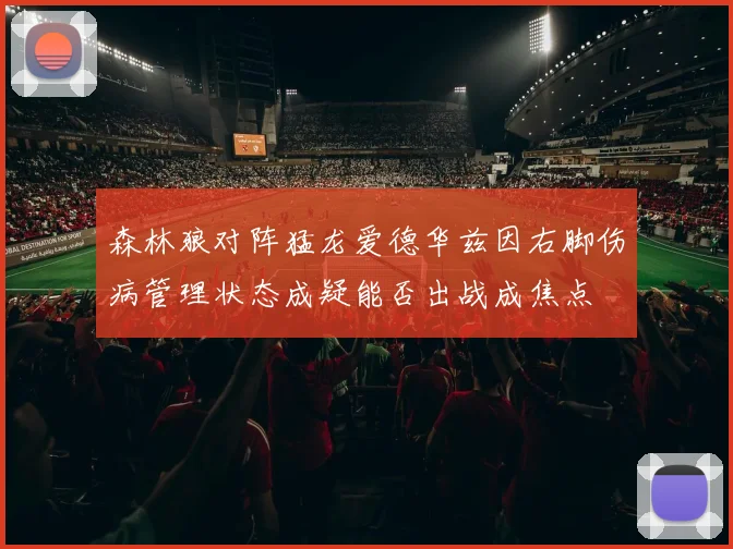 森林狼对阵猛龙爱德华兹因右脚伤病管理状态成疑能否出战成焦点